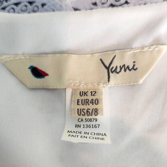 Yumi Lace dress Blue & White Fit & Flare Size US 8 - Picture 2 of 5